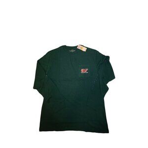 Vineyard Vines Men's Med Long Sleeve Football Whale Charleston Green T-Shirt New